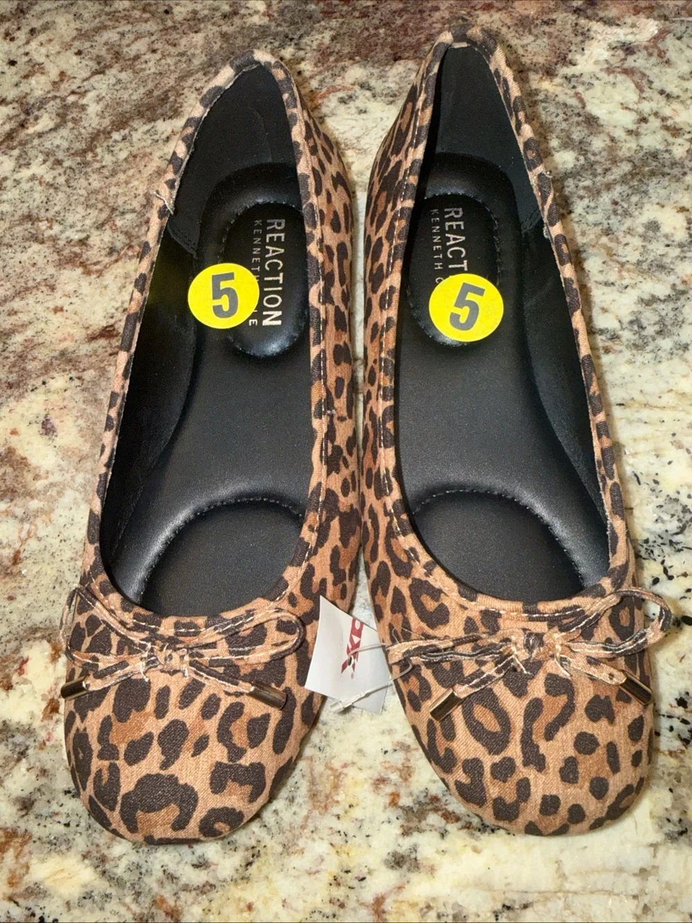 Reaction Kenneth Cole Leopard Print Ballet Flats - Brown/Black